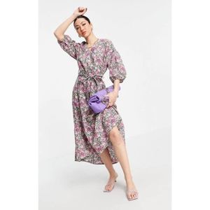 Mango Poplin Floral Midi Dress Sz. 4